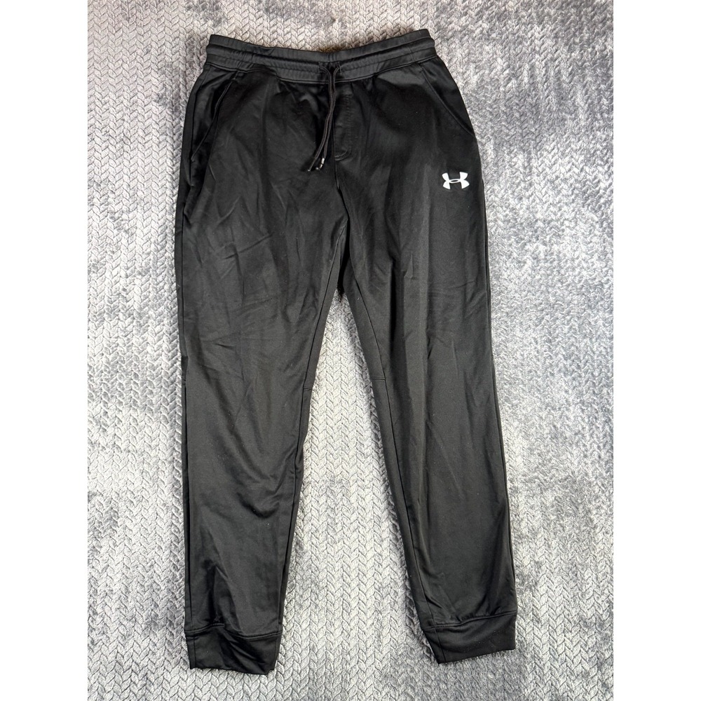 Under Armour Sportstyle Tricot Jogger Pants Mens Large Black Tapered Leg Loose